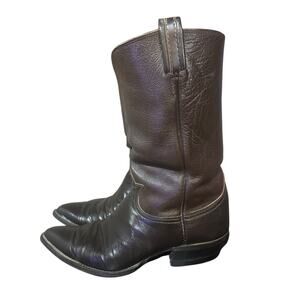 Vintage Tony Lama 3027 Men's Boot Brown Leather Black Label Cowboy Western 10 D